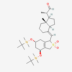 molecular formula C₃₄H₆₀O₅SSi₂ B1146056 4-[[(4S,6R)-4,6-Bis[[(tert-butyl)dimethylsilyl]oxy]-1,3,4,5,6,7-hexahydro-2,2-dioxidobenzo[c]thien-1-yl]methylene]oCtahydro-a,7a-dimethyl-1H-indene-1-acetaldehyde CAS No. 266686-81-1