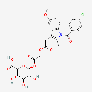 molecular formula C27H26ClNO12 B1146060 Acemetacin-acyl-beta-D-glucuronide CAS No. 1260603-31-3