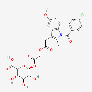 molecular formula C₂₇H₂₆ ClNO₁₂ B1146060 Acemetacin-acyl-beta-D-glucuronide CAS No. 1260603-31-3
