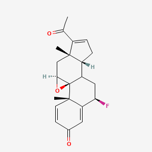 molecular formula C₂₁H₂₃FO₃ B1146062 (1S,2S,8R,11R,15S,17S)-14-acetyl-8-fluoro-2,15-dimethyl-18-oxapentacyclo[8.8.0.01,17.02,7.011,15]octadeca-3,6,13-trien-5-one CAS No. 1027011-64-8