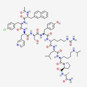 molecular formula C74H100ClN15O14 B1146071 Ac-D-2Nal-Phe(4-Cl)-D-3Pal-Ser-Tyr-D-hCit-Leu-Lys(iPr)-Pro-D-Ala-NH2 CAS No. 144743-92-0