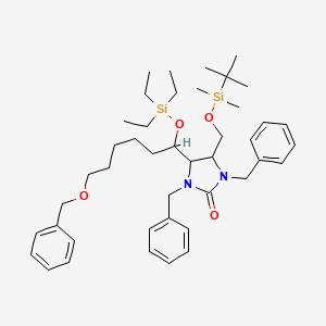 molecular formula C43H66N2O4Si2 B1146081 1,3-Dibenzyl-4-[[tert-butyl(dimethyl)silyl]oxymethyl]-5-(6-phenylmethoxy-1-triethylsilyloxyhexyl)imidazolidin-2-one CAS No. 1796929-74-2