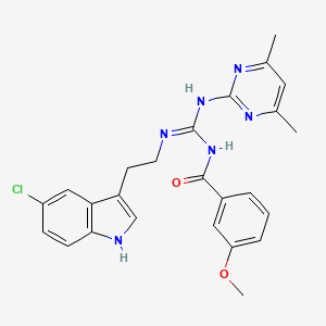 molecular formula C25H25ClN6O2 B11460828 N-[(E)-{[2-(5-Chloro-1H-indol-3-YL)ethyl]amino}[(4,6-dimethylpyrimidin-2-YL)amino]methylidene]-3-methoxybenzamide 