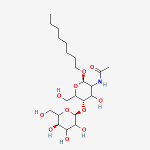 molecular formula C₂₂H₄₁NO₁₁ B1146084 N-[(2R,5S)-4-hydroxy-6-(hydroxymethyl)-2-octoxy-5-[(2S,5R)-3,4,5-trihydroxy-6-(hydroxymethyl)oxan-2-yl]oxyoxan-3-yl]acetamide CAS No. 178977-64-5