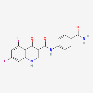 molecular formula C17H11F2N3O3 B11460881 N-(4-carbamoylphenyl)-5,7-difluoro-4-hydroxyquinoline-3-carboxamide 