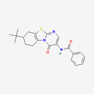molecular formula C21H23N3O2S B11460915 N-(8-tert-butyl-4-oxo-6,7,8,9-tetrahydro-4H-pyrimido[2,1-b][1,3]benzothiazol-3-yl)benzamide 