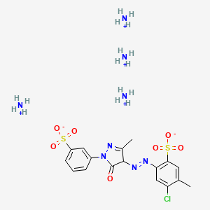 molecular formula C17H21ClN6O7S2 B1146094 tetraazanium;4-chloro-5-methyl-2-[[3-methyl-5-oxo-1-(3-sulfonatophenyl)-4H-pyrazol-4-yl]diazenyl]benzenesulfonate CAS No. 154946-66-4