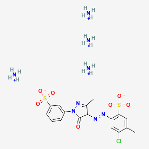 Benzenesulfonic acid, 4-chloro-2-[2-[4,5-dihydro-3-methyl-5-oxo-1-(3-sulfophenyl)-1H-pyrazol-4-yl]diazenyl]-5-methyl-, ammonium salt (1:2)