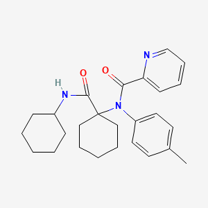 molecular formula C26H33N3O2 B11460949 N-[1-(cyclohexylcarbamoyl)cyclohexyl]-N-(4-methylphenyl)pyridine-2-carboxamide 