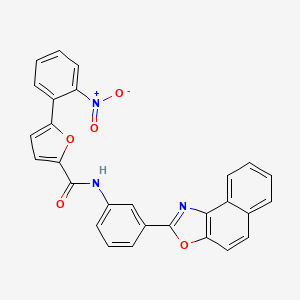 molecular formula C28H17N3O5 B11461052 N-[3-(naphtho[1,2-d][1,3]oxazol-2-yl)phenyl]-5-(2-nitrophenyl)furan-2-carboxamide 