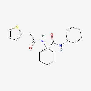 molecular formula C19H28N2O2S B11461091 N-cyclohexyl-1-[(thiophen-2-ylacetyl)amino]cyclohexanecarboxamide 