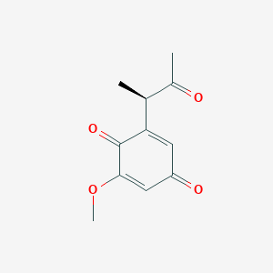 molecular formula C11H12O4 B114612 6-(1-Acetylethyl)-2-methoxy-2,5-cyclohexadiene-1,4-dione CAS No. 155520-94-8