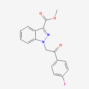 molecular formula C17H13FN2O3 B11461206 methyl 1-[2-(4-fluorophenyl)-2-oxoethyl]-1H-indazole-3-carboxylate CAS No. 1020242-42-5