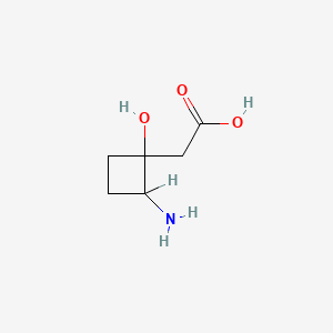 molecular formula C6H11NO3 B1146123 2-(2-Amino-1-hydroxycyclobutyl)acetic acid CAS No. 148219-08-3