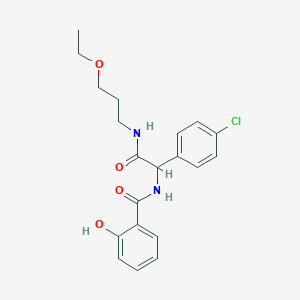 molecular formula C20H23ClN2O4 B11461243 N-{1-(4-chlorophenyl)-2-[(3-ethoxypropyl)amino]-2-oxoethyl}-2-hydroxybenzamide 