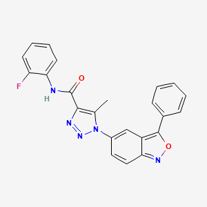 molecular formula C23H16FN5O2 B11461274 N-(2-fluorophenyl)-5-methyl-1-(3-phenyl-2,1-benzoxazol-5-yl)-1H-1,2,3-triazole-4-carboxamide 