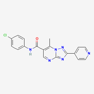 molecular formula C18H13ClN6O B11461324 N-(4-chlorophenyl)-7-methyl-2-(pyridin-4-yl)[1,2,4]triazolo[1,5-a]pyrimidine-6-carboxamide 