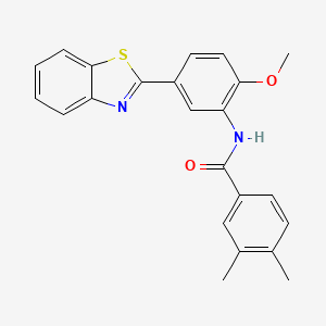 molecular formula C23H20N2O2S B11461433 N-[5-(1,3-benzothiazol-2-yl)-2-methoxyphenyl]-3,4-dimethylbenzamide 