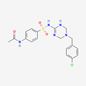 molecular formula C18H20ClN5O3S B11461470 N-(4-{[5-(4-chlorobenzyl)-1,4,5,6-tetrahydro-1,3,5-triazin-2-yl]sulfamoyl}phenyl)acetamide 