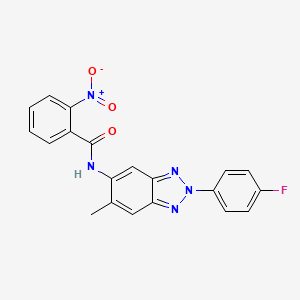 molecular formula C20H14FN5O3 B11461665 N-[2-(4-fluorophenyl)-6-methyl-2H-1,2,3-benzotriazol-5-yl]-2-nitrobenzamide 