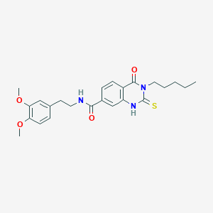 molecular formula C24H29N3O4S B11461690 N-[2-(3,4-dimethoxyphenyl)ethyl]-4-oxo-3-pentyl-2-sulfanylidene-1H-quinazoline-7-carboxamide 