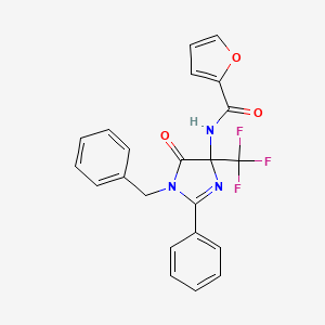 molecular formula C22H16F3N3O3 B11461779 N-[1-benzyl-5-oxo-2-phenyl-4-(trifluoromethyl)-4,5-dihydro-1H-imidazol-4-yl]furan-2-carboxamide 