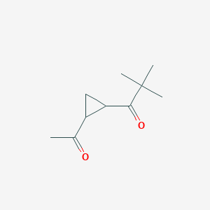 molecular formula C10H16O2 B114620 1-(2-Acetylcyclopropyl)-2,2-dimethylpropan-1-one CAS No. 148853-00-3