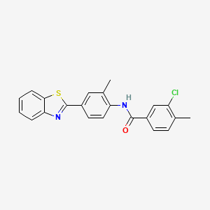 molecular formula C22H17ClN2OS B11462070 N-[4-(1,3-benzothiazol-2-yl)-2-methylphenyl]-3-chloro-4-methylbenzamide 