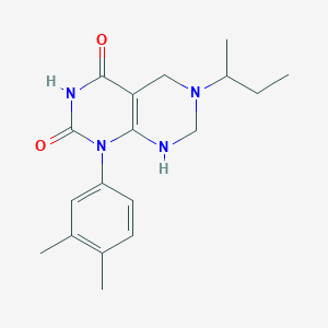 molecular formula C18H24N4O2 B11462132 Pyrimido[4,5-d]pyrimidine-2,4(1H,3H)-dione, 1-(3,4-dimethylphenyl)-5,6,7,8-tetrahydro-6-(1-methylpropyl)- 
