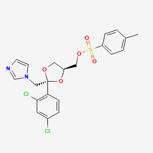 molecular formula C21H20Cl2N2O5S B1146219 cis-[2-(2,4-Dichlorophenyl)-2-(1H-imidazol-1-ylmethyl)-1,3-dioxolan-4-yl]methyl-4-methylbenzenesulphonate CAS No. 155047-76-0