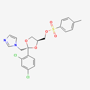 molecular formula C21H20Cl2N2O5S B1146219 Cis-2-(2,4-Dichlorophenyl)-2-(1H-Imidazole-1-yl-methyl-1,3-dioxolan-4-y1)methyl-4-methylbenzenesulfonate CAS No. 155047-76-0