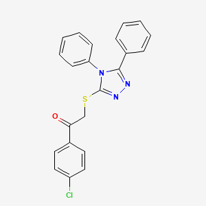 molecular formula C22H16ClN3OS B11462208 1-(4-chlorophenyl)-2-[(4,5-diphenyl-4H-1,2,4-triazol-3-yl)sulfanyl]ethanone 