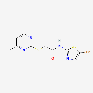 molecular formula C10H9BrN4OS2 B11462226 N-(5-bromo-1,3-thiazol-2-yl)-2-[(4-methylpyrimidin-2-yl)sulfanyl]acetamide 