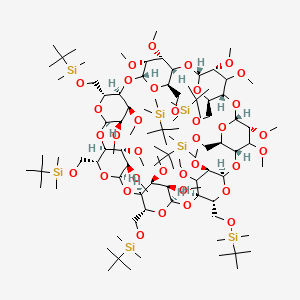 molecular formula C₉₈H₁₉₆O₃₅Si₇ B1146234 Heptakis(2,3-di-O-methyl-6-O-tert-butyldimethylsilyl)-|A-cyclodextrin CAS No. 123155-04-4