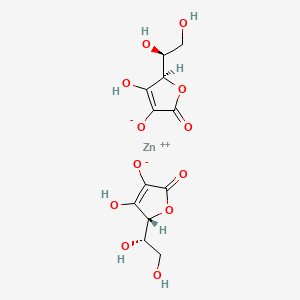 molecular formula C20H30N4O6S2Zn B1146244 zinc;(2R)-3-hydroxy-2-[(1S)-2-hydroxy-1-oxidoethyl]-5-oxo-2H-furan-4-olate CAS No. 151728-40-4