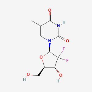 molecular formula C₁₀H₁₂F₂N₂O₅ B1146245 1-[(2R,4R,5R)-3,3-difluoro-4-hydroxy-5-(hydroxymethyl)oxolan-2-yl]-5-methylpyrimidine-2,4-dione CAS No. 95058-80-3