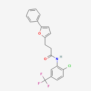 molecular formula C20H15ClF3NO2 B11462523 N-[2-chloro-5-(trifluoromethyl)phenyl]-3-(5-phenylfuran-2-yl)propanamide 