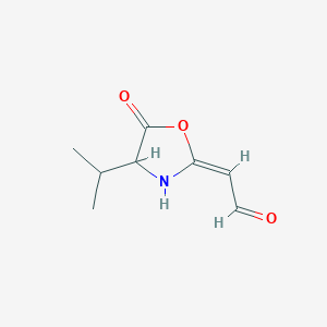 molecular formula C8H11NO3 B1146253 (2E)-(4-Isopropyl-5-oxo-1,3-oxazolidin-2-ylidene)acetaldehyde CAS No. 152420-78-5