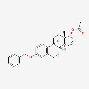 molecular formula C₂₇H₃₀O₃ B1146255 15,16-Deshydroxy 3-O-Benzyl Estetrol 17-Acetate CAS No. 690996-25-9