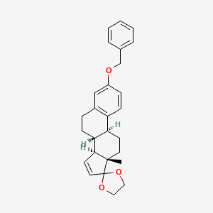 molecular formula C₂₇H₃₀O₃ B1146258 3-O-Benzyl 15,16-Dehydro Estrone Monoethylene Ketal CAS No. 534572-67-3