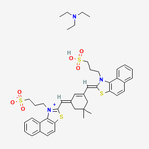 molecular formula C44H53N3O6S4 B1146260 N,N-Diethyl-1-ethanaminium 3-(2-[(Z)-(5,5-dimethyl-3-((E)-[1-(3-sulfonatopropyl)naphtho[1,2-D][1,3]thiazol-1-ium-2-YL]methylidene)-1-cyclohexen-1-YL)methylidene]naphtho[1,2-D][1,3]thiazol-1-YL)-1-propanesulfonate CAS No. 156054-66-9