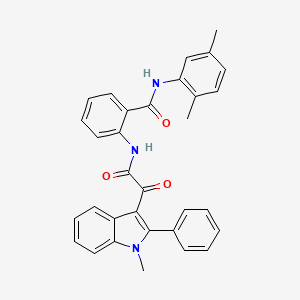 molecular formula C32H27N3O3 B11462629 N-(2,5-dimethylphenyl)-2-{[(1-methyl-2-phenyl-1H-indol-3-yl)(oxo)acetyl]amino}benzamide 