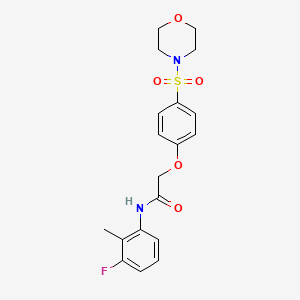 molecular formula C19H21FN2O5S B11462648 N-(3-fluoro-2-methylphenyl)-2-[4-(morpholin-4-ylsulfonyl)phenoxy]acetamide 