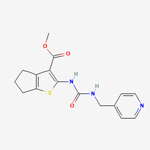 molecular formula C16H17N3O3S B11462806 Methyl 2-([(pyridin-4-ylmethyl)carbamoyl]amino)-4H,5H,6H-cyclopenta[b]thiophene-3-carboxylate 