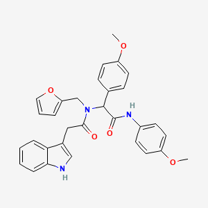 molecular formula C31H29N3O5 B11463023 N-(furan-2-ylmethyl)-2-(1H-indol-3-yl)-N-{1-(4-methoxyphenyl)-2-[(4-methoxyphenyl)amino]-2-oxoethyl}acetamide CAS No. 871700-33-3