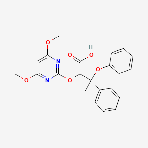 molecular formula C₂₂H₂₂N₂O₆ B1146304 3-Phenoxy-3-phenyl-2-(4,6-dimethoxy-2-pyrimidinyl)oxybutyric acid CAS No. 159308-03-9