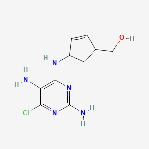 molecular formula C₁₀H₁₄ClN₅O B1146324 [4-[(2,5-Diamino-6-chloropyrimidin-4-yl)amino]cyclopent-2-en-1-yl]methanol CAS No. 896716-96-4