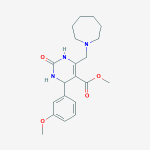 molecular formula C20H27N3O4 B11463322 Methyl 6-(azepan-1-ylmethyl)-4-(3-methoxyphenyl)-2-oxo-1,2,3,4-tetrahydropyrimidine-5-carboxylate 