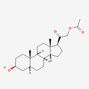 B1146336 [2-[(3S,5R,8R,9R,10S,13S,14R,17S)-3-hydroxy-10,13-dimethyl-2,3,4,5,6,7,8,9,11,12,14,15,16,17-tetradecahydro-1H-cyclopenta[a]phenanthren-17-yl]-2-oxoethyl] acetate CAS No. 10147-45-2