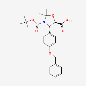 molecular formula C₂₄H₂₉NO₆ B1146337 (4S,5R)-2,2-Dimethyl-4-[4-(phenylmethoxy)phenyl]-3,5-oxazolidinedicarboxylic Acid 3-(1,1-Dimethylethyl) Ester CAS No. 382596-28-3